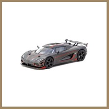 Bezos 1/64 Model Araç Agera Rs Black Carbon Fiber / Red Accents 22