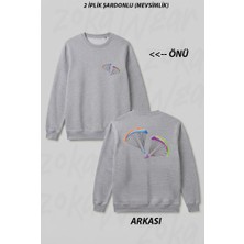 Zoka Wear Yamac Parasutu - Paragliding2 Ön Arka Baskılı Bisiklet Yaka Sweatshirt