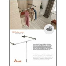 Elarque Gardrop Elbise Askı Asansörü Lift 43500 Gri 15 kg
