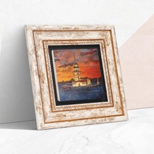 Die Grup Vermeer Inci Küpeli Kız Taş Duvar Tablosu - Çerçeveli Taş Tablo - Dekoratif Duvar Sanatı - Modern Ev ve Ofis Duvar Dekoru T1-140