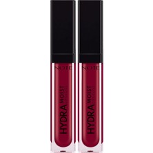 Die Grup Cosmetics Hydramoist Lipgloss 10 Love Whisper Nemlendirici Dudak Parlatıcısı, Bordo (2 Paketi)