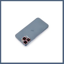 Bezos iPhone 12 Pro Max Uyumlu Metal Kamera Lens Koruma Cam - Kırmızı BZS10
