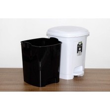 Die Grup Poly Time Plastik Basmalı Pedallı Çöp Kovası Kutusu / 52 Litre - Beyaz / 57X40X40 cm