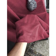 Die Grup Rendecioğlutekstil Tül Perde Çizgili Keten Renkli Tül Kampanyalı Ürün 300 x 270 Bordo