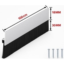 Die Grup Ayrıntıshop Alüminyum Kapı Altı Fırça Fitil 100 cm / Kapı Altı Kıl Fırça Süpürgesi (3 Cm)