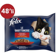 Die Grup Felix Sığır Eti ve Tavuklu Kedi Yaş Maması Avantajlı Paket (4 x 12 x 85 Gr) 48'li