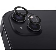 Die Grup Alüminyum Alaşım Çerçeveli Tempered Glass Kamera Lens Koruyucu 15 Siyah
