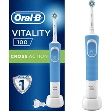 Die Grup Oral-B Vitality Plus Elektrikli Diş Fırçası, 1 Sap, 2 Çapraz Fırça Başlığı, 1 Mod, 2d Temizleme, 2 Kutuplu Uk Fişi, Mavi ve Beyaz