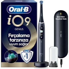Die Grup Io9 Siyah Şarjlı/elektrikli Diş Fırçası, 1 Fırça Başlığı, Hızlı Manyetik Şarj Cihazı, Uzun Ömürlü Pil, Şarj Eden Seyahat Kabı, Yedek Başlık Kabı