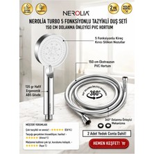 Nerolia Power - Yağmur Duş Başlığı ve Hortumu Seti - Pvc Banyo Hortumu