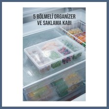 Bezos 5 Bölmeli Şeffaf Buzdolabı Içi Düzenleyici & Kapaklı Dondurucu Saklama Kabı (24X38 Cm) BZS10
