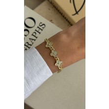 İrem Yıldız 14K Gold Kuyumcu Model Kararaz Gold Bileklik