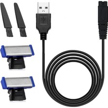 Die Grup Elektrikli Tıraş Makinesi Yedek Kafa ve Yedek Şarj Cihazı, 1. Nesil Mikro Düzeltici, Tek Başına Tıraş Makinesi, Erkekler Için, 1 Tıraş Makinesi Şarj Kablosu, 2 Tıraş Makinesi Başlığı, 2 Temiz Fırça