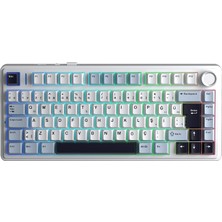 Die Grup F75 Mekanik Rgb Tkl Graywood V4 Switch Kablosuz Makrolu Hot Swap Türkçe Q Klavye Lacivert
