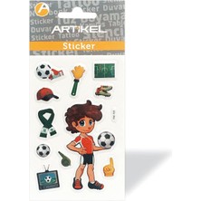 Die Grup PM-965 Futbolcu Puffy Sticker, Puffy Çıkartma 7,5X11,5 cm