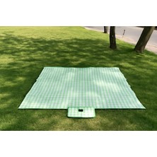 Die Grup Pinterest Piknik Örtüsü 200X150 cm Su Geçirmez Çift Katlı Kamp ve Plaj Örtüsü (Yeşil)