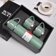 Die Grup Termos Seti, Paslanmaz Çelik Termos 500ML, 2 Fincan Ile, Seyahat Seti,yeşil