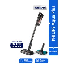 Philips 8000 Serisi Aqua Plus Kablosuz Dik Süpürge, 360 Emiş, LED Başlık, 80 dk'ya Kadar Kullanım, XC8153/10
