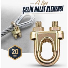 Die Grup Çelik Halat Klemensi 20 mm Somunlu A Tipi Iskota Ipi Sıkma Sabitleme Bağlama Halat Kelepçesi Aparatı