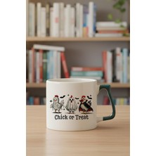 Die Grup Chick Or Treat Halloween Baskılı Yeşil D Kulplu Kupa Bardak, QBLK8109-YS