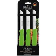 Die Grup 3lü Meyve Bıçak Seti, 3 Adet Tırtıklı Meyve Bıçağı, Paslanmaz Çelik, Ergonomik Kaymaz Sap, Ultra Keskin, Meyve ve Sebze Için, 18 Cm. Yeşil Renk (Yeşil)