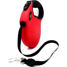Die Grup Otomatik Makaralı Köpek Gezdirme Tasması 5mt 20KG (Kırmızı)