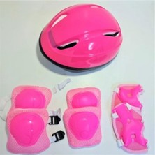 Die Grup Pembe Bisiklet Scooter Koruyucu Ekipman Çocuklar Için Dirseklik Dizlik Kask Set