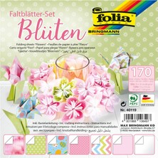 Die Grup 40119-2 Farklı Boyutta Katlanır Yaprak Seti, 15 x 15 cm Formatında 50 Yaprak + 7,5 x 7,5 cm Formatında 120 Yaprak, 7 Desen, Harika Katlanır Figürler, Çiçekler ve Kelebekler Için