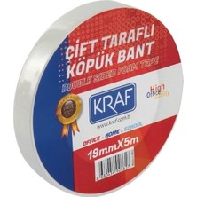 Die Grup Çift Taraflı Köpük Bant, 19MM x 5m, Beyaz