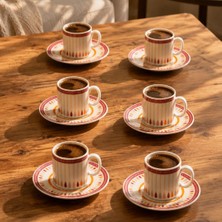 Die Grup 0643 12 Parça Porselen Türk Kahve Fincan Takımı - Kahve Fincan Seti - 90ML