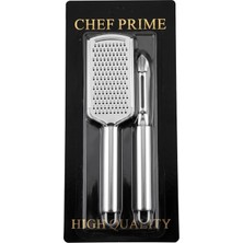 Die Grup Chef Prime Full Metal Mutfak Seti - Paslanmaz Çelik El Rendesi ve Sebze Soyucu