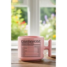 Die Grup Pharmacist Nutrition Facts Tasarımlı Eczacıya Hediyelik Eğlenceli T Kulplu Pembe Latte Fincanı Kupa, QB1PL2578