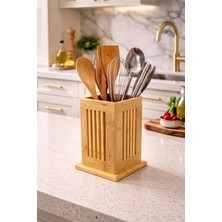 Die Grup Tezgah Masa Üstü Bambu Kaşıklık Organizer Çok Amaçlı Düzenleyici 16 * 8cm