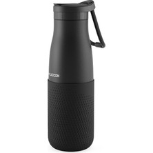 Die Grup Siyah 500 ml Çelik Okul Matarası - Silikon Gövdeli (Nokta) Çelik Termos - 50026