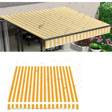 Die Grup Bu Geri Çekilebilir Veranda Tente Yedek Kumaş (Çerçevesiz) %100 280 G Polyester Pencere Kapısı Güneşlik Masa Örtüsü, Dış Mekan Bahçesi Rüzgar Geçirmez ve Uv Dayanımlı, 2,0 x 1,5 M (Mavi, 3,5 x 3 M