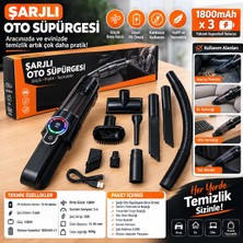 Die Grup Şarjlı Oto Süpürgesi 100W, 1800MAH X3 Batarya, Kablosuz