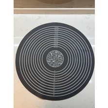 Die Grup Silikon Pişirme Pasta Mat Seti, Ölçülerle Hamur Açma Seti Silikon Yapışmaz Mat, Pasta, Kabuk, Kurabiye, Ekmek, Hamur Işleri, Makarna Için Mutfak Tezgah Matı Yuvarlak, Ölçülü (Siyah)