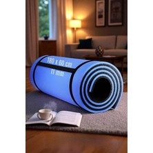 Die Grup Pilates Spor Matı, Mavi Siyah, Pvc Destekli Eva, Kaymaz Çift Taraflı, 180X60 Cm, 11 mm Kalınlık