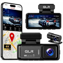 Die Grup M6 4K Ultra Hd Araç Içi Kamera | 3.2 IPS Ekran, Wi-Fi (Viidure Uygulama), Gps ve Ön 4K + Arka 1080P Çift Kameralı Araç Kayıt Cihazı