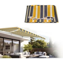Die Grup Bu Veranda Tente Kumaşının Değiştirilmesi | 2,5 x 1,5 M | %100 Polyester Gölgelik Örtüsü, Güneşlik, Uv Koruması | Çizgili Kumaş Veranda Tentesinin Değiştirilmesi 3 x 5 Ft Yedek Üst Kapak (6,5 x 2 M