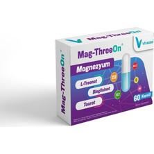Die Grup Mag-Threeon Magnezyum, L-Treonat, Bisglisinat, Taurat, Vitamin B6, B12, C, D3, K2 Içeren Takviye Edici Gıda, 60 Kapsül