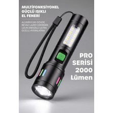 Die Grup 2000LM Profesyonel Şarjlı Metal El Feneri Zoomlu Type-C Cob LED Lamba Acil Durum Işığı 41XL