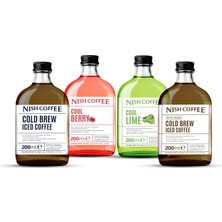 Die Grup Coffee Cold Brew 4'lü Set (Şekerli-Şekersiz-Berry-Lime) 4X200 ml - Cam Şişe