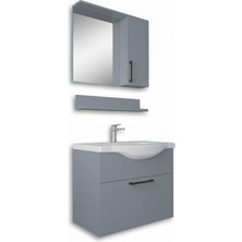 Die Grup Eko 65 cm Mdf Banyo Dolabı Seti Sis Gri