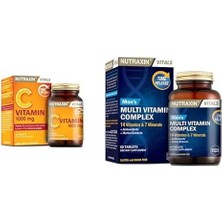 Die Grup Vitals Vitamin C 1000 Mcg 30 Tablet Takviye Edici Gıda ve Nutraxin Men's Multi Vitamin Complex 60 Tablet Takviye Edici Gıda
