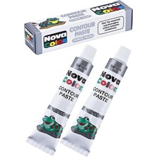 Die Grup Gümüş Gri Kontür Boyası 25 ml 2 Adet Cam Vitray Boyası Kontur Silver Vitray Çalışması