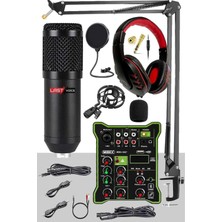 Die Grup Lastvoice BM800 Functional Paket-1 Stüdyo Mikrofon Ses Kartlı Mikser Kulaklık Stand