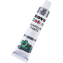 Die Grup Gümüş Gri Kontür Boyası 25 ml 1 Adet Cam Vitray Boyası Kontur Silver Vitray Çalışması