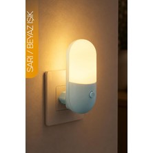 Die Grup Gece Lambası Yumurta Tip 2 Mod Sarı-Beyaz Işık Tuşlu Koridor Hol Işığı Uyuma Işığı Mavi K6791