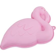 Die Grup Açik Pembe Flamingo Şekilli Silikon Kek Kalibi